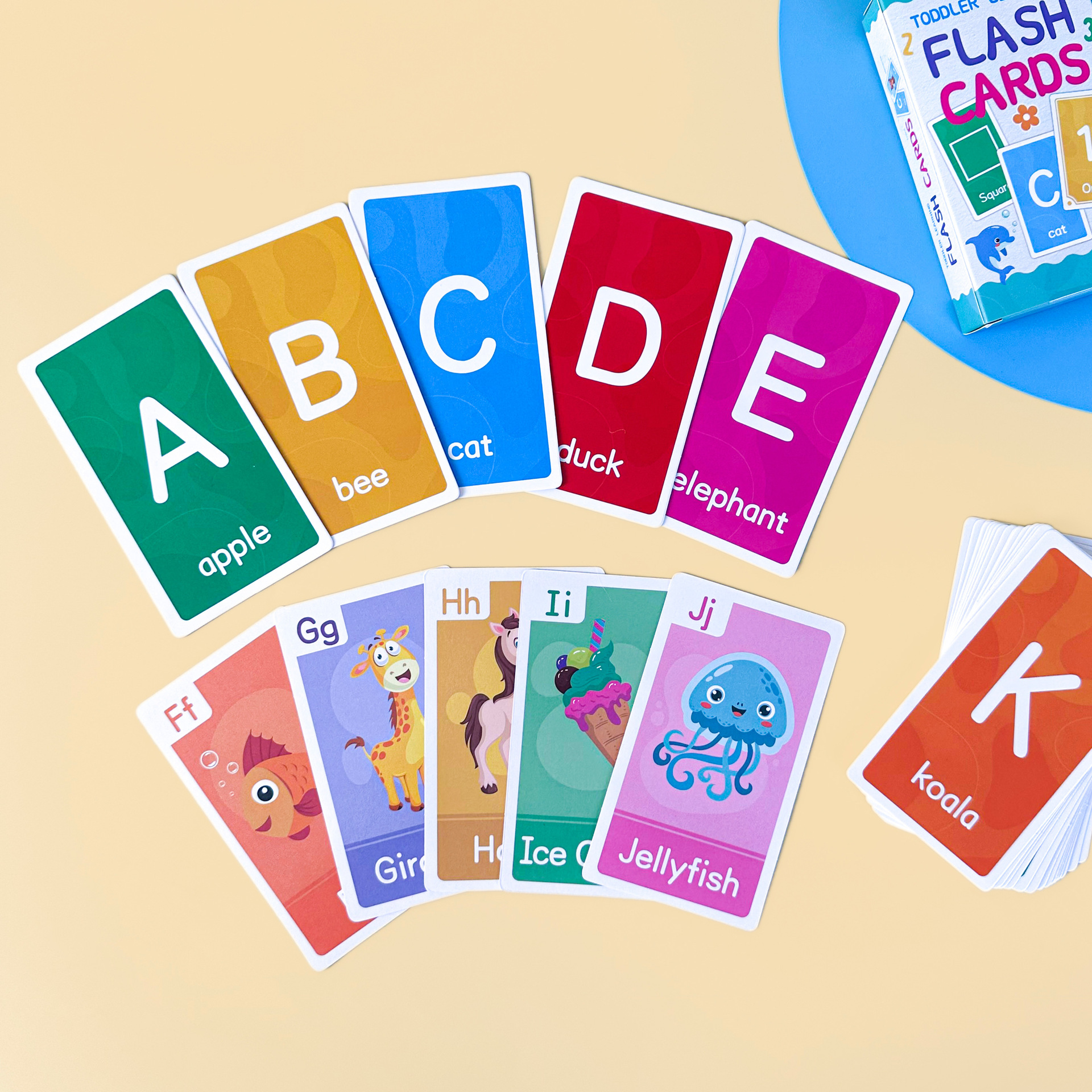 Kids Early Education - 58 Pcs ABC Alphabet Flashcards Montessori