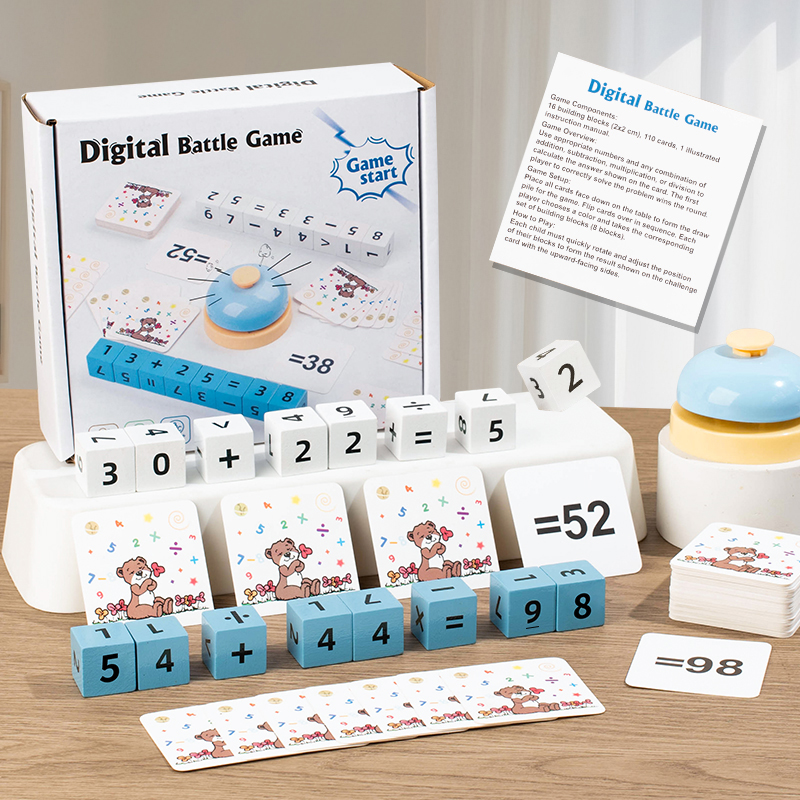 Kids Education Calculator - Kids Wooden Number Calculation Battle Blocks