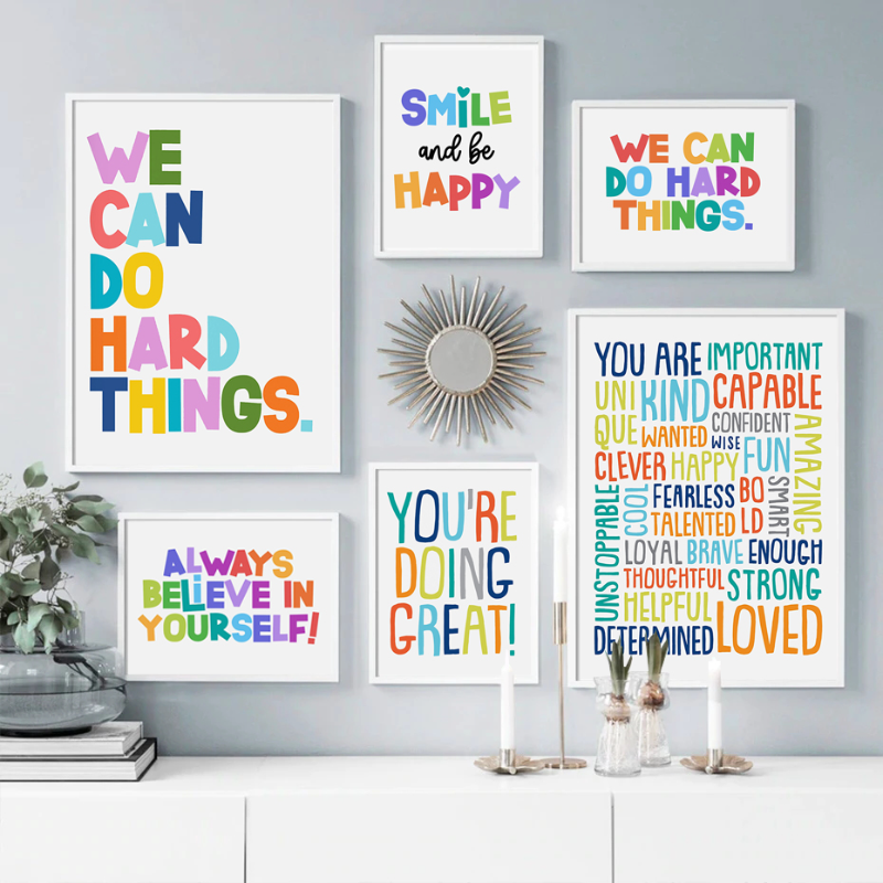 Kids Education Motivation - Positive Kid Classroom Wall Picture Inspirational