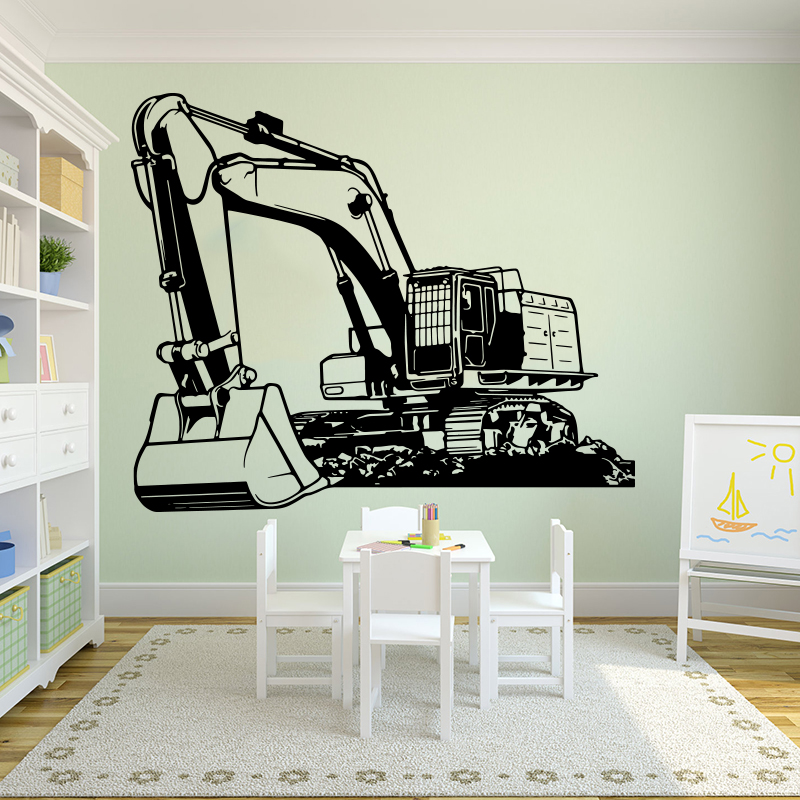 Kids Education Quotes - Large Heavy Equipmen Excavator Digger Wall