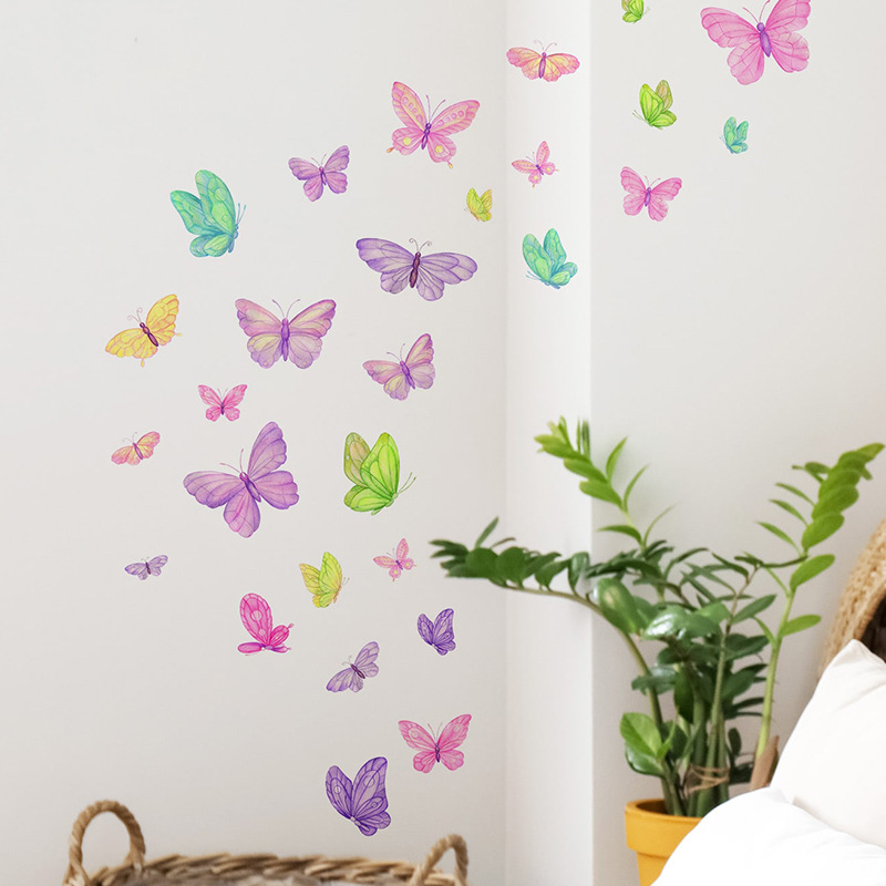 Kids Education Quotes - Romantic butterfly Wall Stickers Creative Home