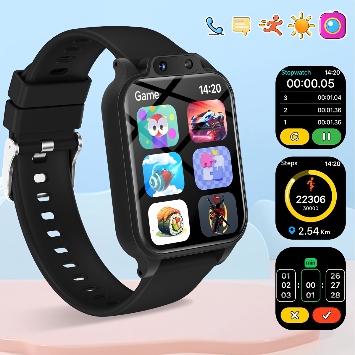 Kids Education Calculator - Youngsters's Smart Watch with 18 Educational