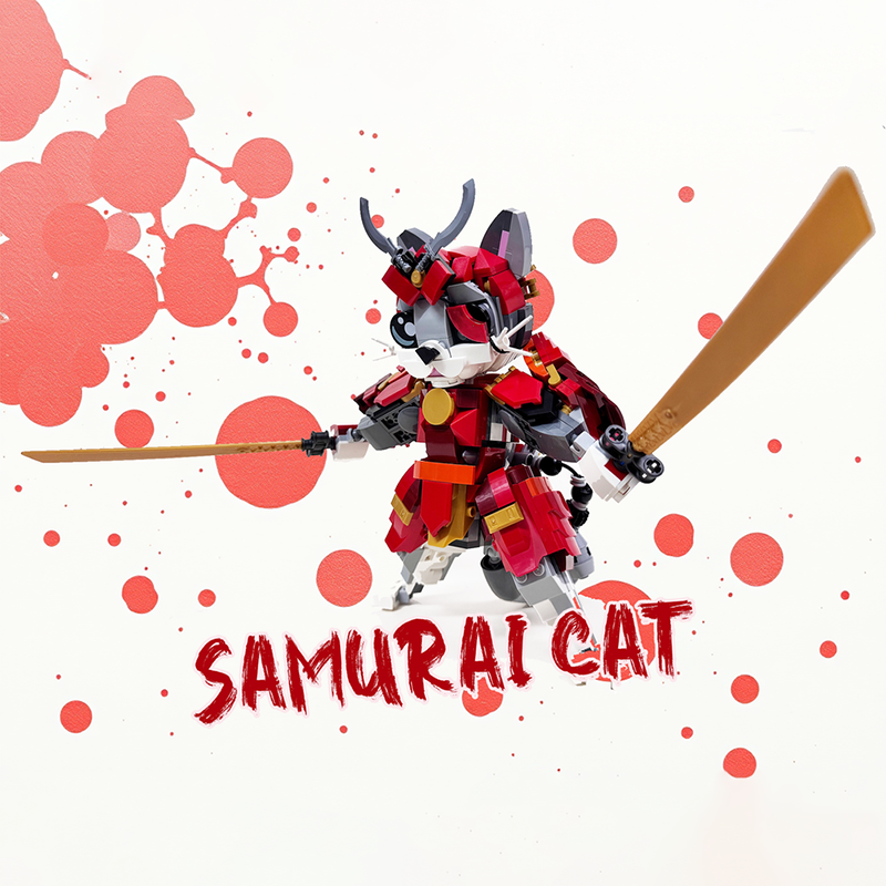 Kids Hunter Education - 833pcs MOC Samurai Cat Monster Hunter