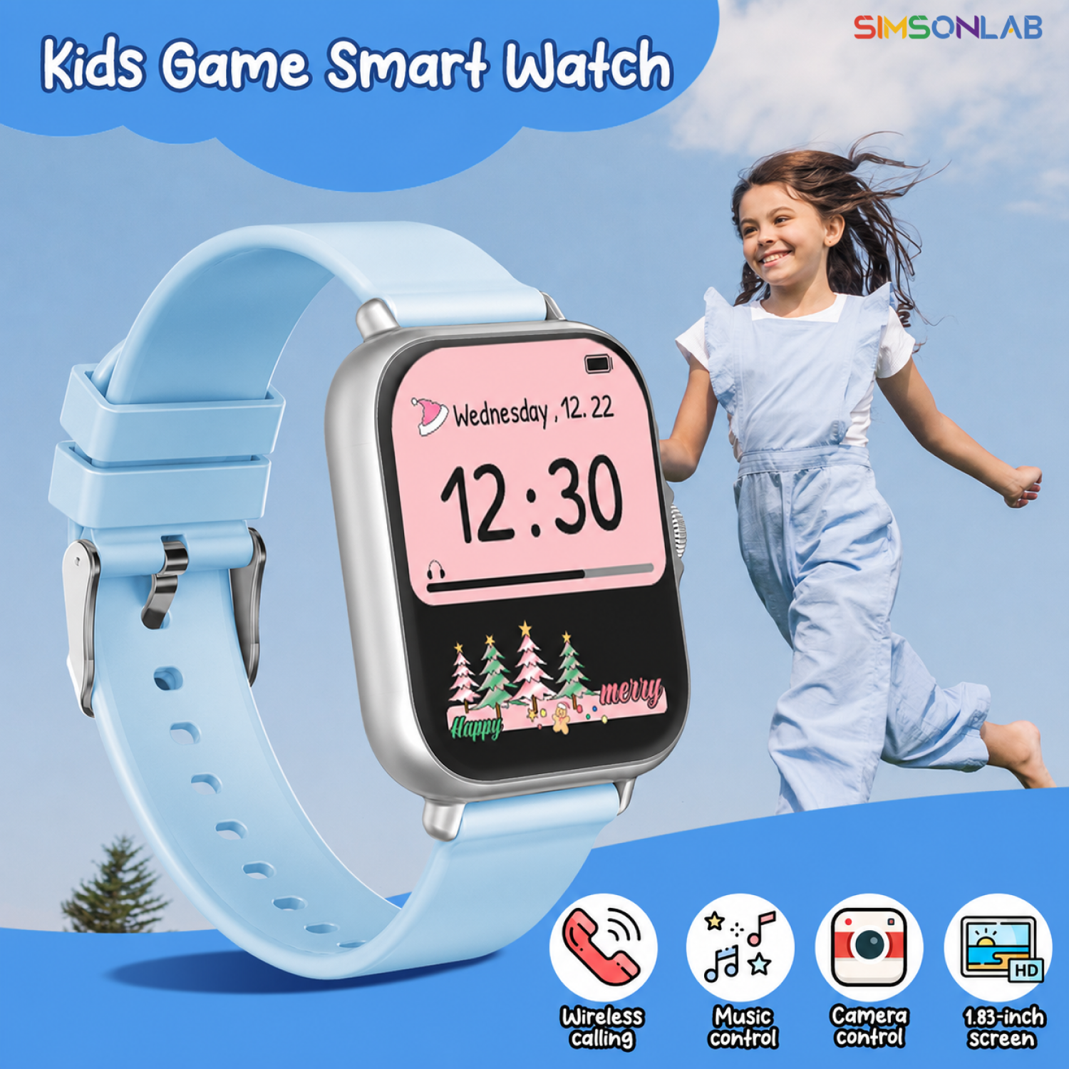 Kids Education Calculator - 2026 Kids Smartwatch 1.83” HD Touch