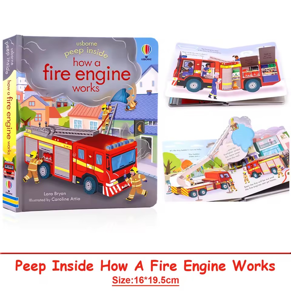 Usborne Peep Inside How A Fire - Kids Education Books recension och pris