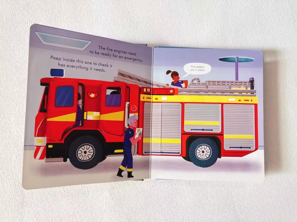 Usborne Peep Inside How A Fire - Kids Education Books recension och pris