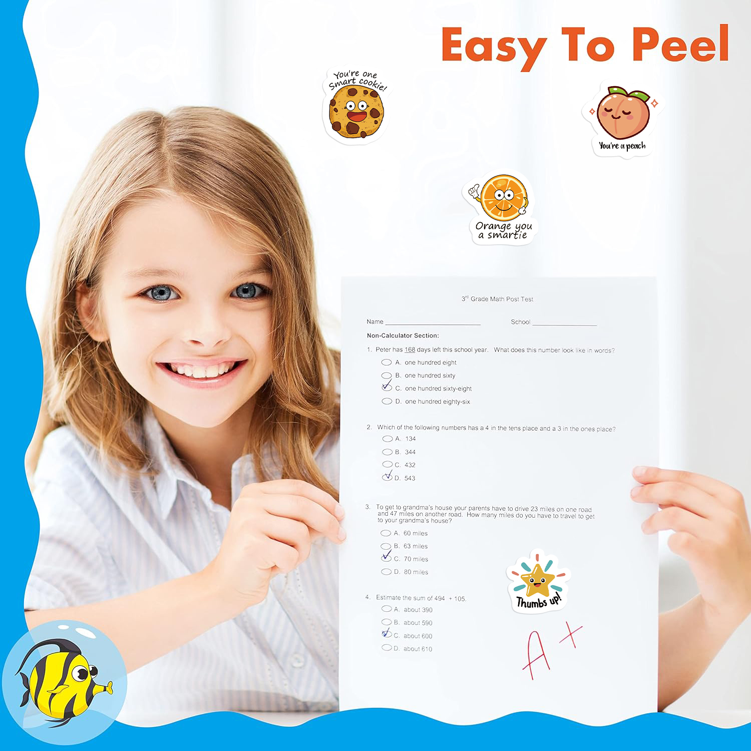 500Pcs/Roll Kawaii Decal Stude - Kids Education Motivation recension och pris