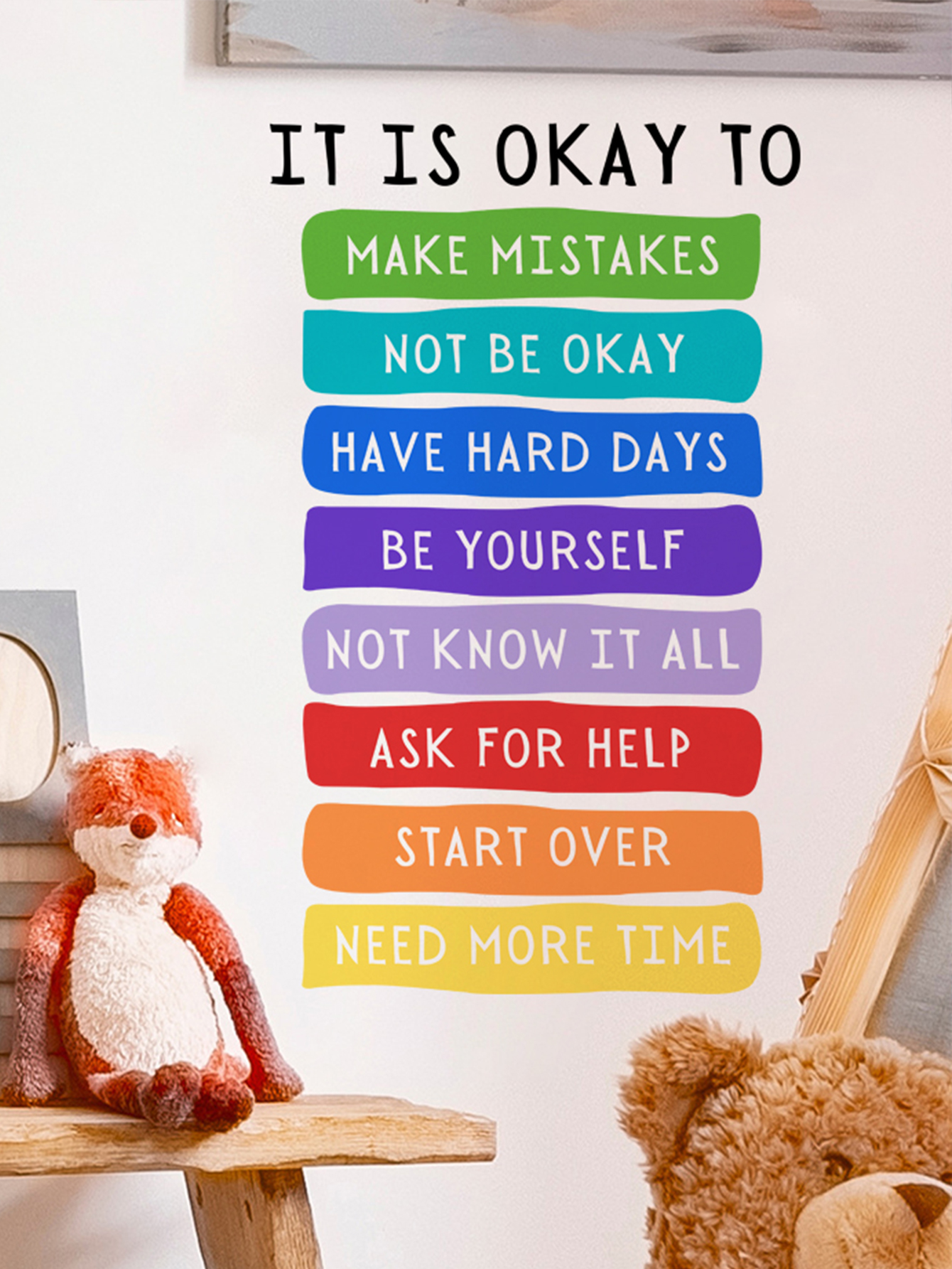 It's Okay to Not be Okay Poste - Kids Education Motivation recension och pris