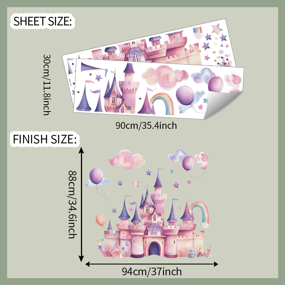 Pink Castle Wall Stickers Clou - Kids Education Quotes recension och pris