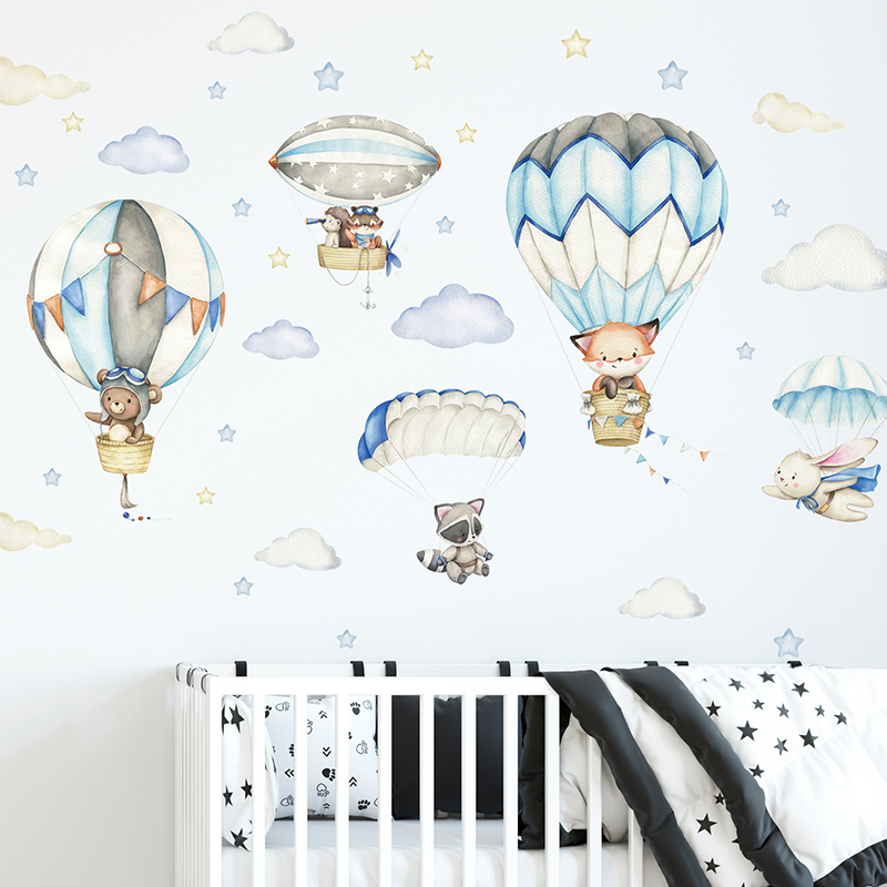 Cartoon Cute Animals Hot Air B - Kids Education Quotes recension och pris