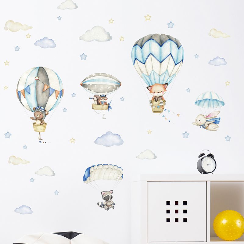 Cartoon Cute Animals Hot Air B - Kids Education Quotes recension och pris