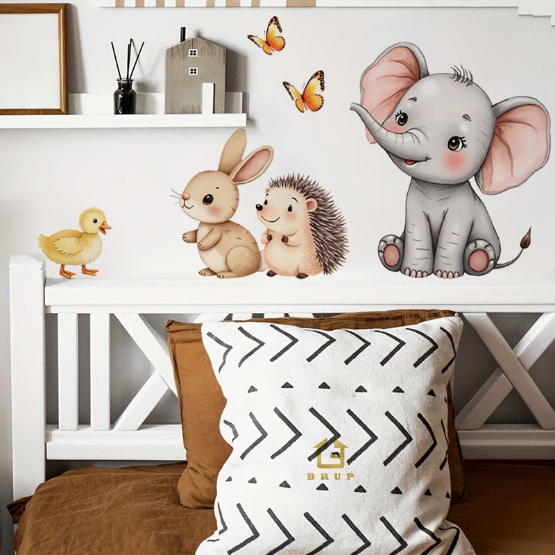 Cartoon Animal Wall Sticker -  - Kids Education Quotes recension och pris