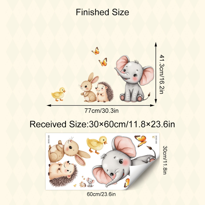 Cartoon Animal Wall Sticker -  - Kids Education Quotes recension och pris