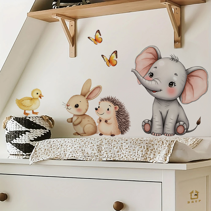 Cartoon Animal Wall Sticker -  - Kids Education Quotes recension och pris