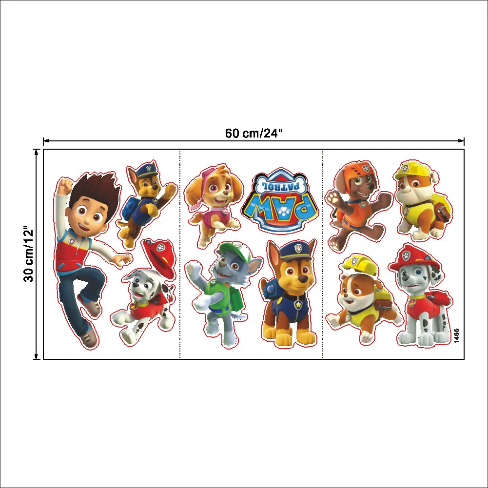 Cartoon Pawed Patrol Wall Stic - Kids Education Quotes recension och pris