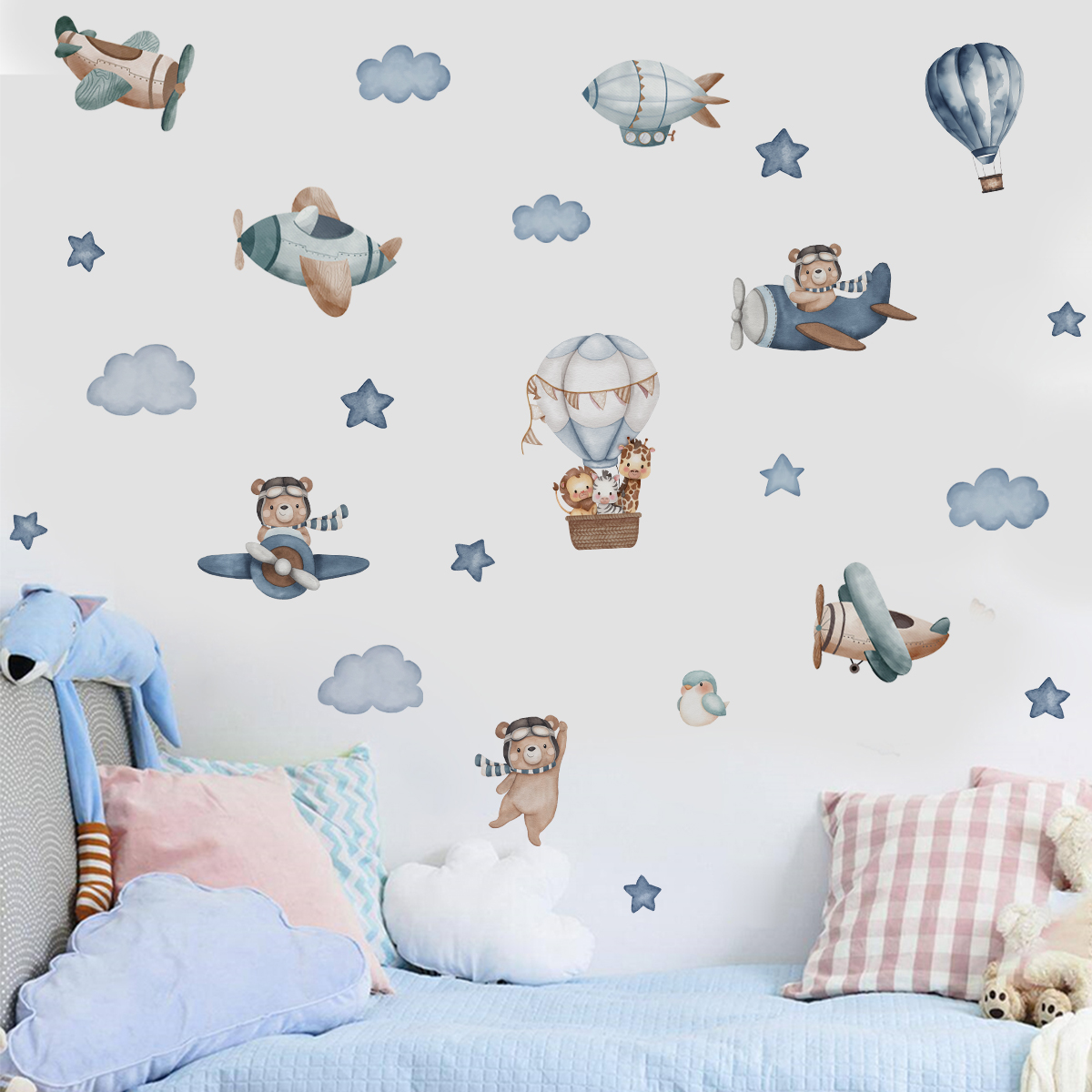Watercolor Animals Hot Air Bal - Kids Education Quotes recension och pris