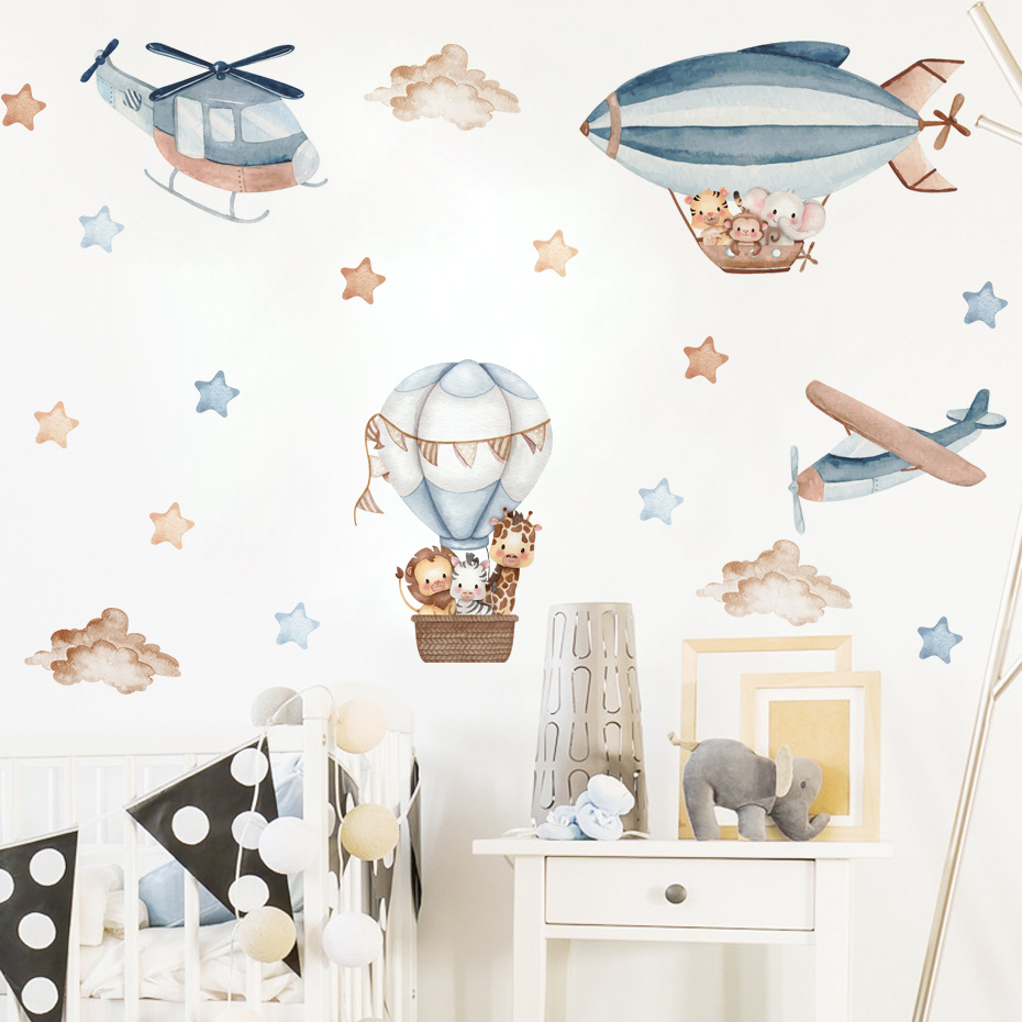 Watercolor Animals Hot Air Bal - Kids Education Quotes recension och pris