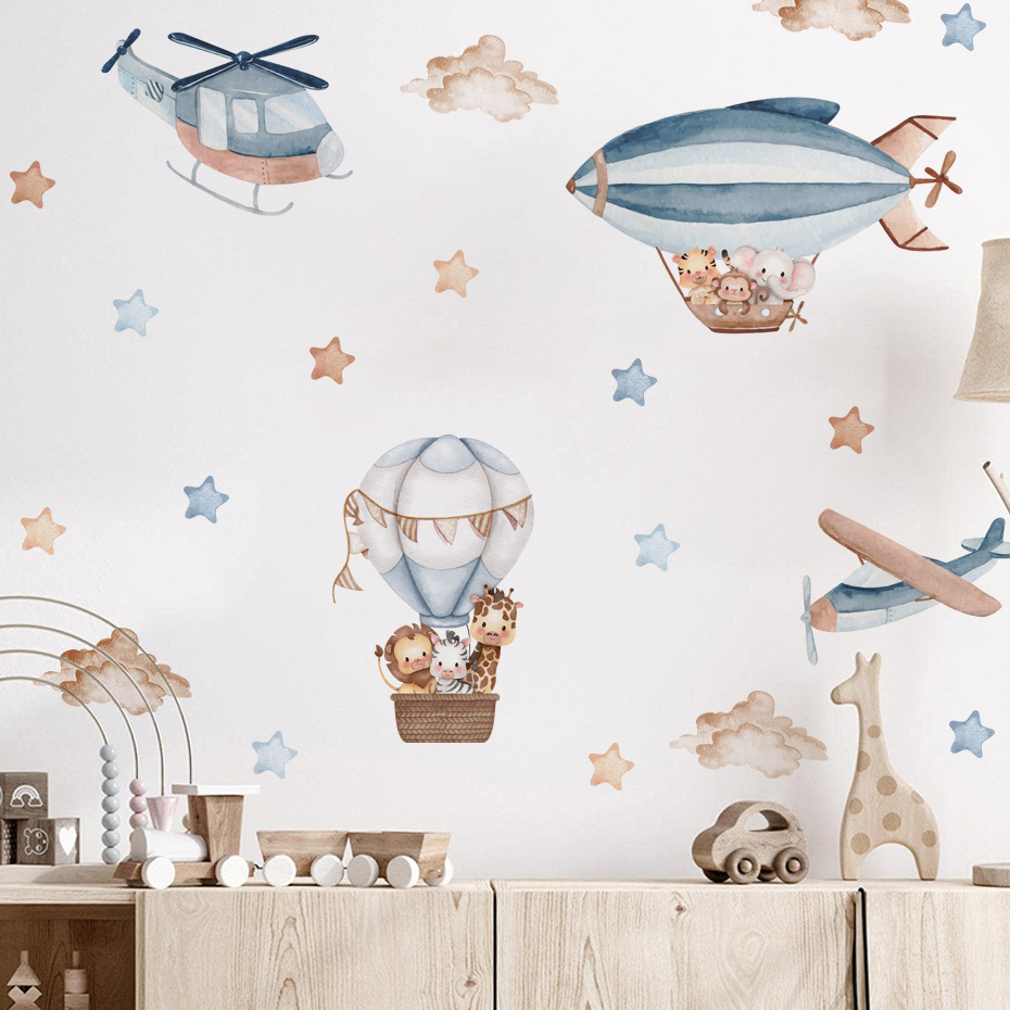 Watercolor Animals Hot Air Bal - Kids Education Quotes recension och pris